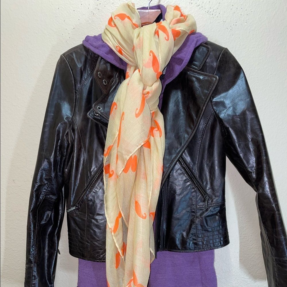 Pashmina - Unique Mustache Print - Bid Now = Discounted Shipping
